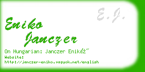 eniko janczer business card